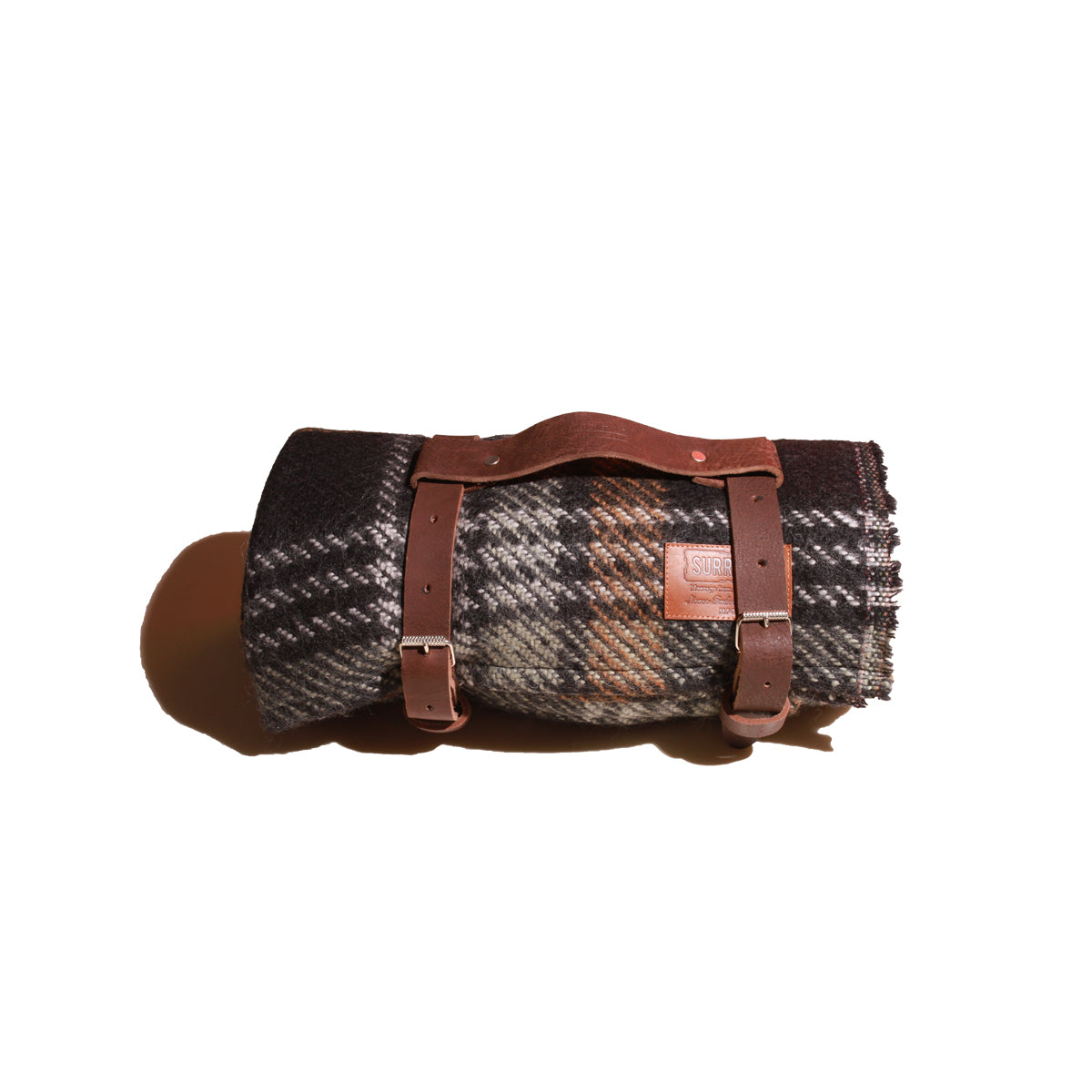 Jensen(Brown Check)_Blanket Poncho & Leather Belt