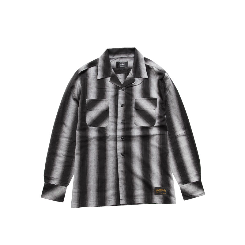 Cigaret_Ombre Stripe Open Collar Woven