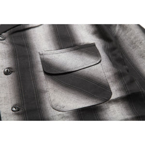 Cigaret_Ombre Stripe Open Collar Woven